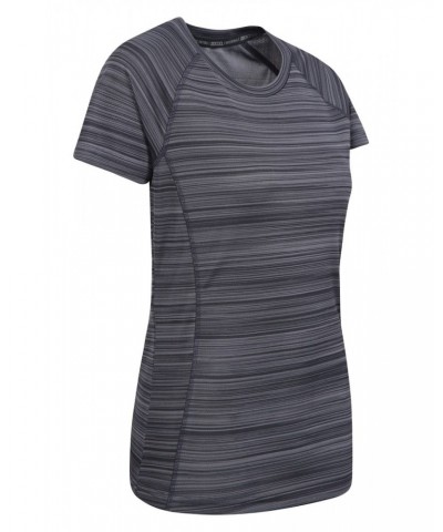 Endurance Striped Womens Tee Dark Grey $11.99 Active