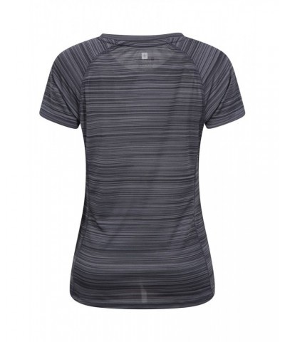 Endurance Striped Womens Tee Dark Grey $11.99 Active