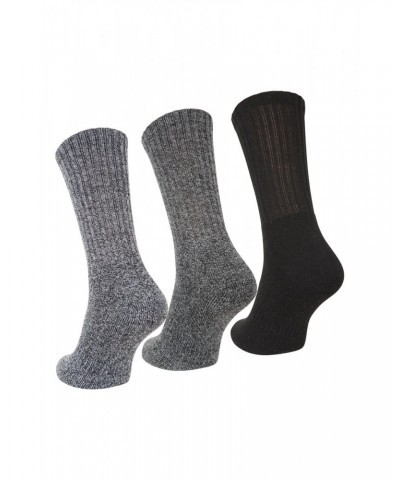 Outdoor Mens Mid-Calf Hiking Socks 3-pack Black $10.99 Accessories