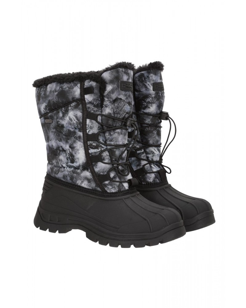 Whistler Kids Printed Adaptive Snow Boots Monochrome $28.49 Footwear