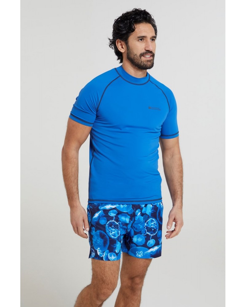 Mens UV Rash Guard Blue $14.99 Swimwear