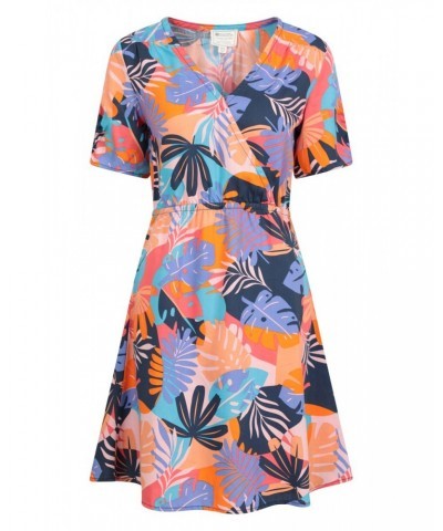 Sahara Printed Womens Wrap Dress Hot Coral $25.19 Dresses & Skirts