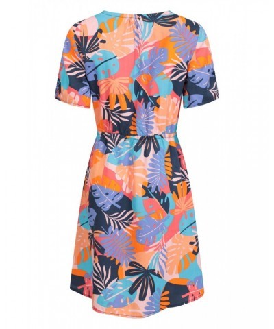 Sahara Printed Womens Wrap Dress Hot Coral $25.19 Dresses & Skirts