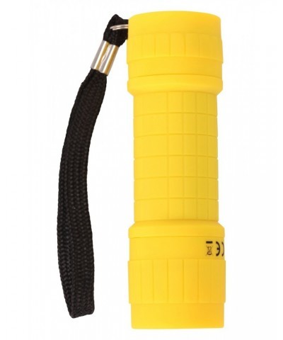 9 LED Mini Rubber Flashlight Yellow $8.11 Walking Equipment