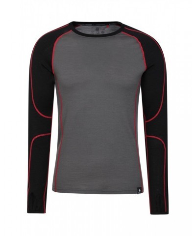 Asgard III Mens Merino Round Neck Top Black $22.79 Active