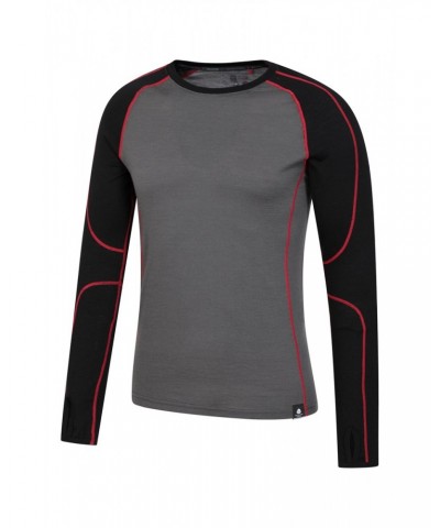 Asgard III Mens Merino Round Neck Top Black $22.79 Active