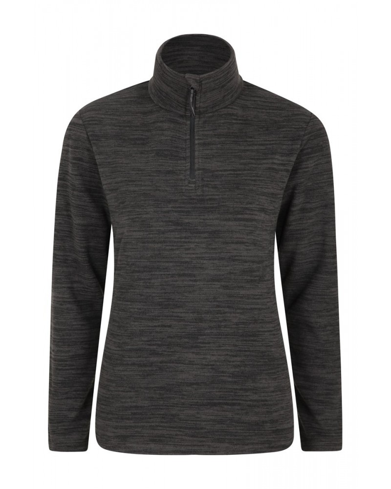 Snowdon Melange Womens Half-Zip Fleece Black $12.50 Fleece