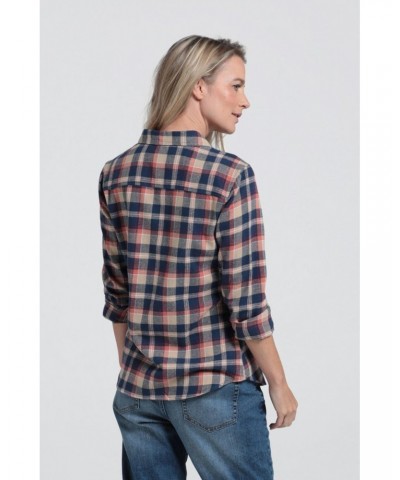 Willow Brushed Flannel Womens Shirt Orange $14.24 Tops