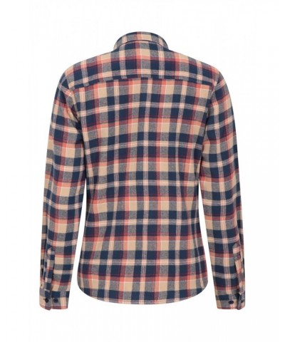 Willow Brushed Flannel Womens Shirt Orange $14.24 Tops