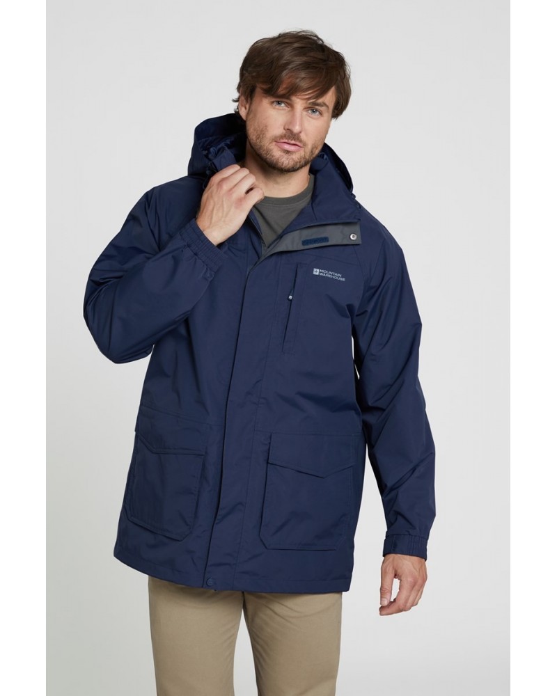 Glacier II Mens Long Waterproof Jacket Navy $43.20 Jackets