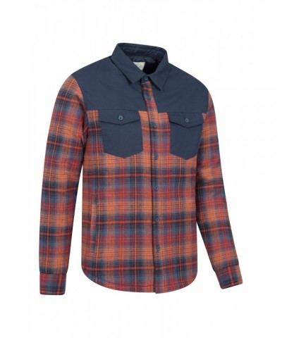 Flannel Insulated Mens Shacket Burgundy $22.26 Jackets