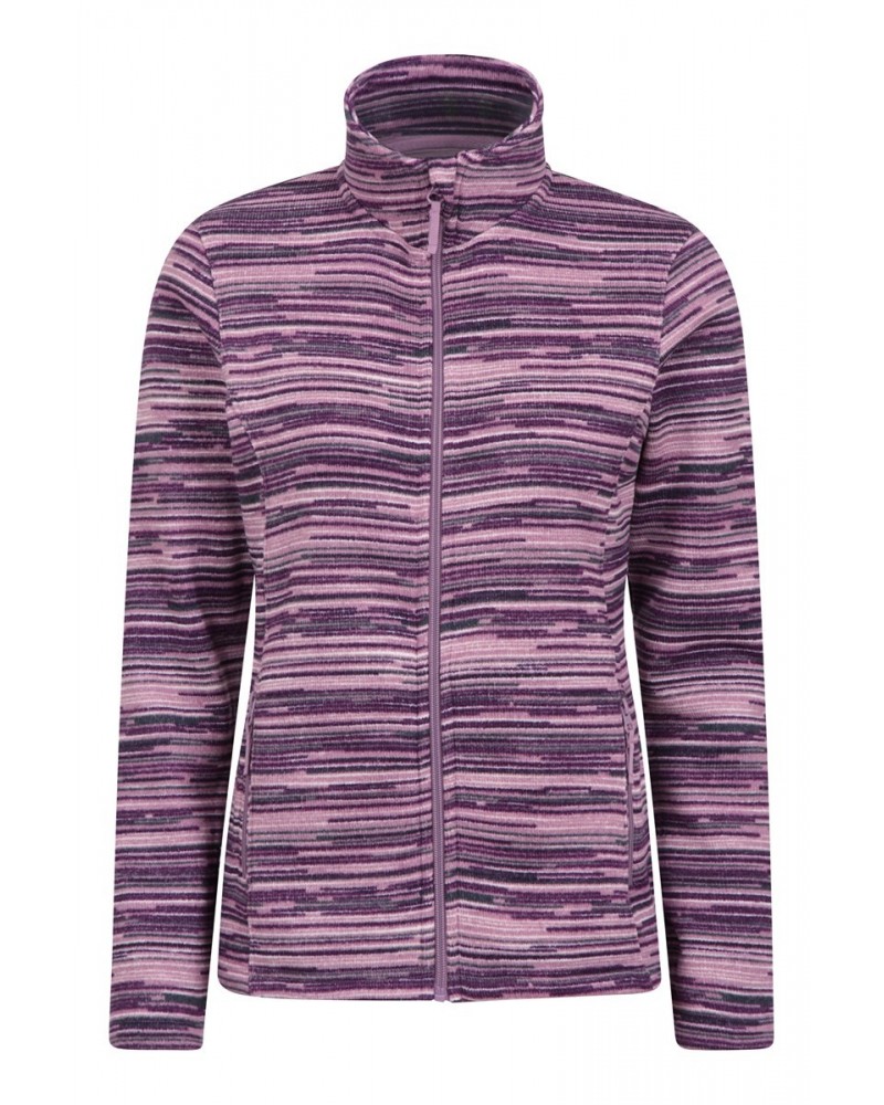 Idris Womens Stripe Fleece Jacket Pink $15.91 Fleece