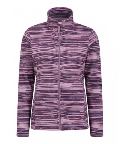 Idris Womens Stripe Fleece Jacket Pink $15.91 Fleece