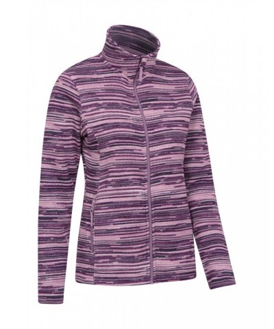 Idris Womens Stripe Fleece Jacket Pink $15.91 Fleece