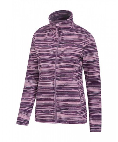 Idris Womens Stripe Fleece Jacket Pink $15.91 Fleece