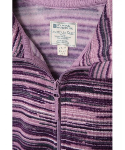 Idris Womens Stripe Fleece Jacket Pink $15.91 Fleece