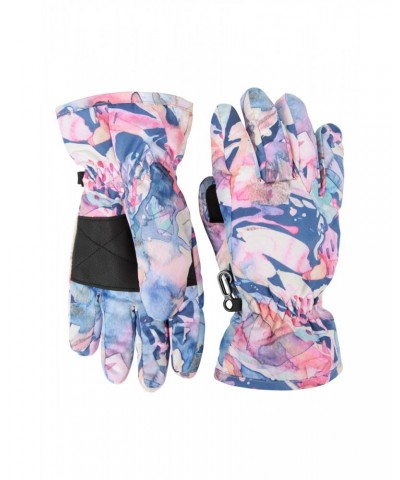 Printed Kids Ski Gloves Dark Pink $10.59 Accessories