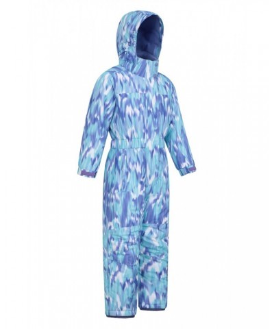 Cloud Printed Kids Waterproof All in One Snowsuit Bright Blue $26.40 Jackets