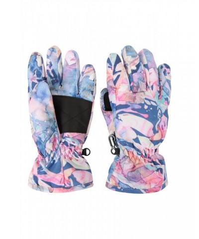 Printed Kids Ski Gloves Dark Pink $10.59 Accessories