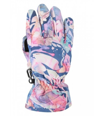 Printed Kids Ski Gloves Dark Pink $10.59 Accessories