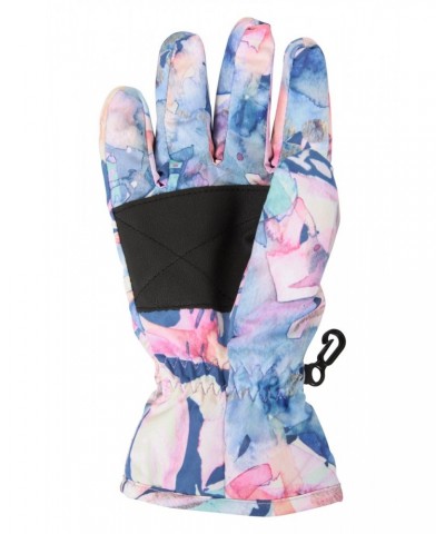 Printed Kids Ski Gloves Dark Pink $10.59 Accessories