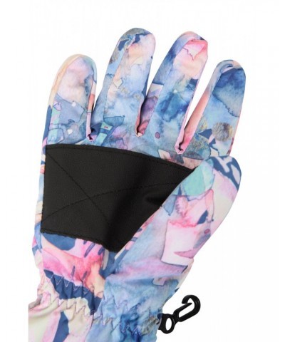 Printed Kids Ski Gloves Dark Pink $10.59 Accessories