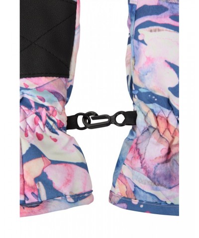 Printed Kids Ski Gloves Dark Pink $10.59 Accessories