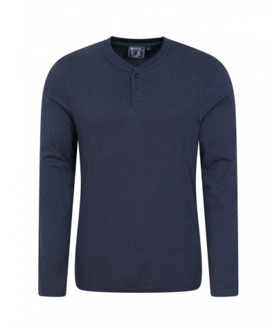 Saunter Mens Bamboo Henley Top Navy $17.76 Tops