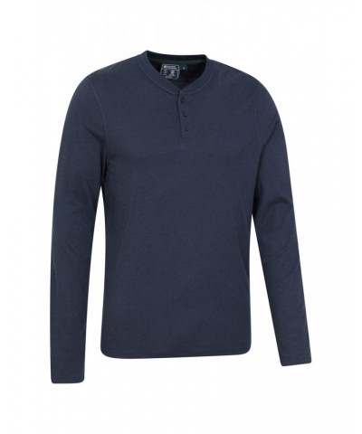 Saunter Mens Bamboo Henley Top Navy $17.76 Tops