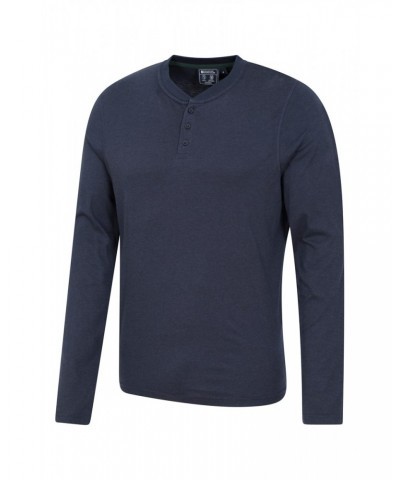 Saunter Mens Bamboo Henley Top Navy $17.76 Tops