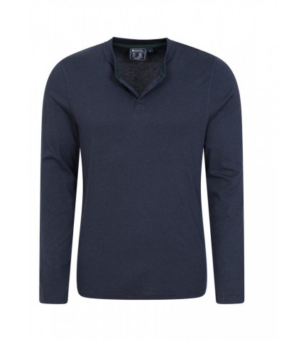 Saunter Mens Bamboo Henley Top Navy $17.76 Tops