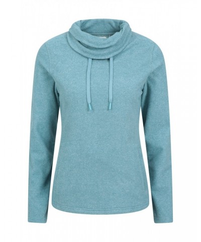 Hebridean Womens Cowl Neck Sweatshirt Teal $17.02 Fleece