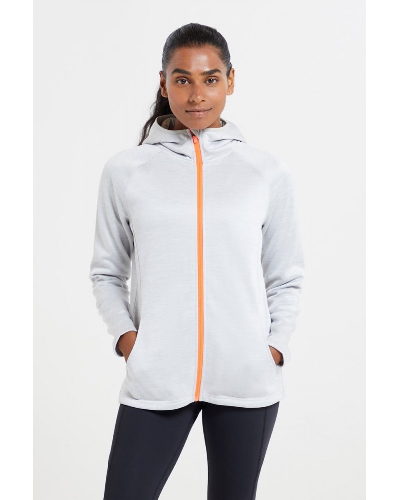 IsoCool Dynamic Chakra Womens Hoodie Light Grey $25.19 Active