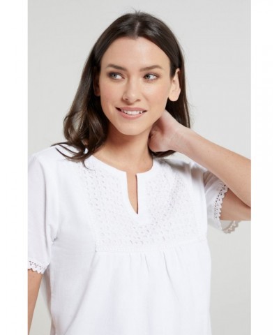 Paris Womens Embroidered Top White $15.11 Tops