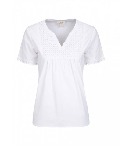 Paris Womens Embroidered Top White $15.11 Tops