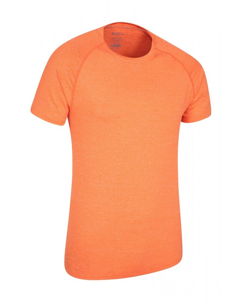 Agra IsoCool Mens Striped Tee Orange $15.18 Tops