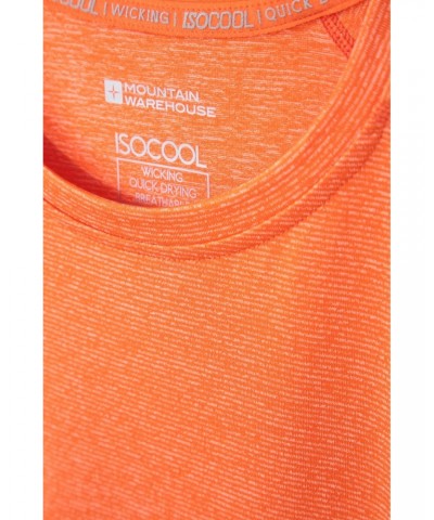 Agra IsoCool Mens Striped Tee Orange $15.18 Tops