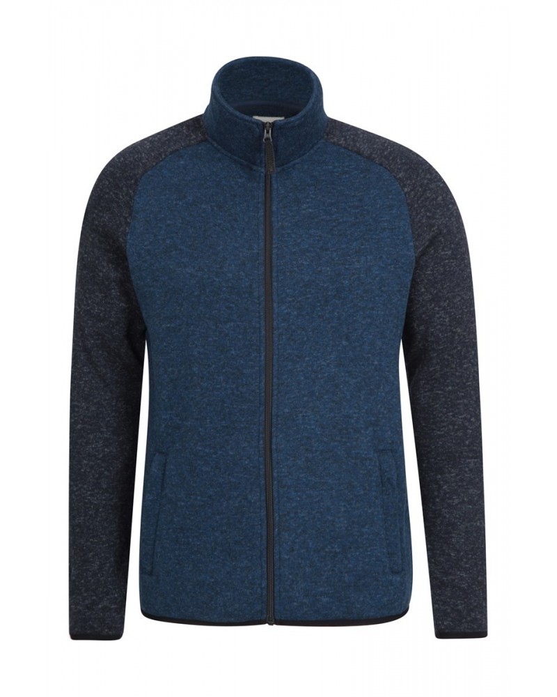 Idris II Mens Raglan Fleece Jacket Jacket Dark Blue $15.29 Fleece