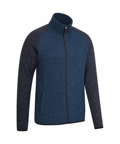 Idris II Mens Raglan Fleece Jacket Jacket Dark Blue $15.29 Fleece