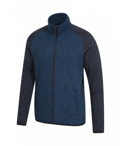 Idris II Mens Raglan Fleece Jacket Jacket Dark Blue $15.29 Fleece