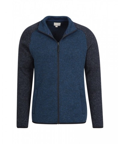 Idris II Mens Raglan Fleece Jacket Jacket Dark Blue $15.29 Fleece